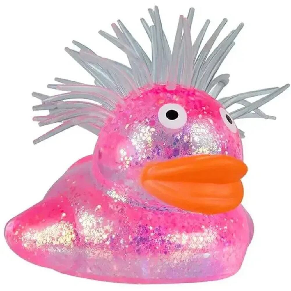 🔥ORB Curiosities Sparklee Duck Squishy Fidget Ducky Glitter PINK BNWT🔥
